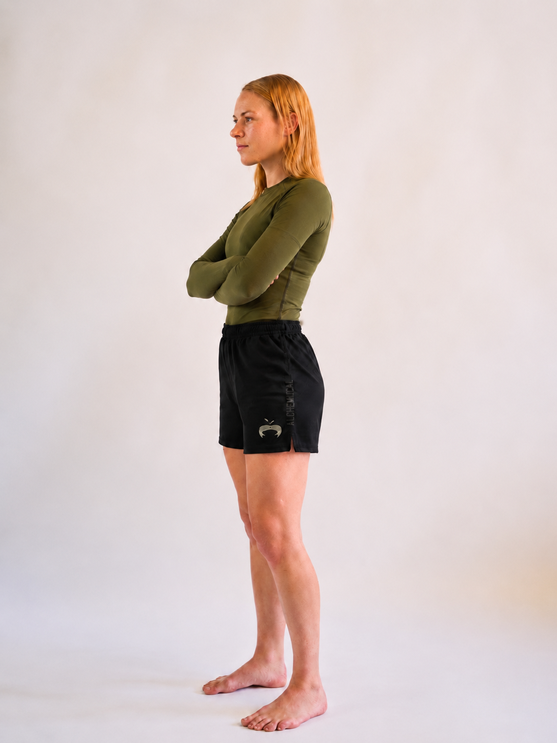 Washed Forest Green Hemp Rash Guard - Long Sleeve