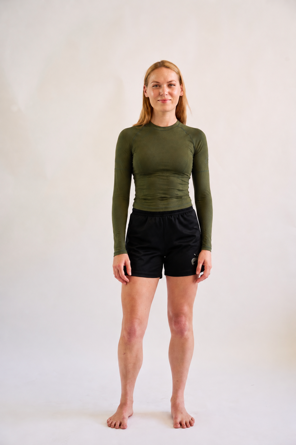 Washed Forest Green Hemp Rash Guard - Long Sleeve