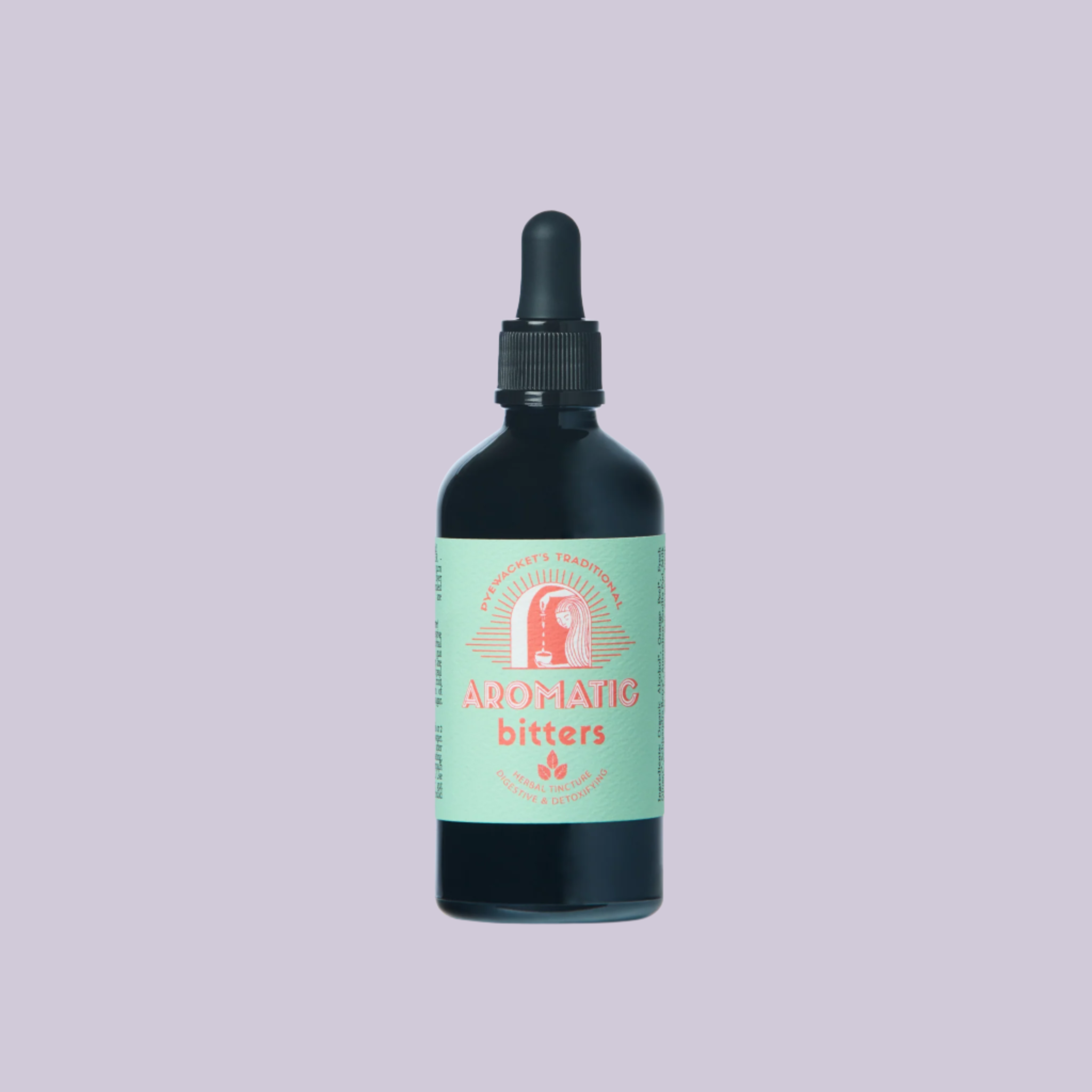 Bottle of Aromantic Bitters on a white background