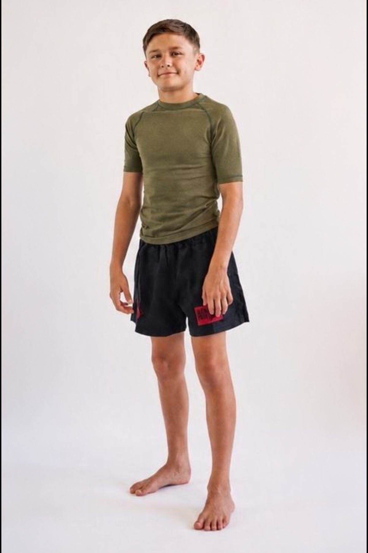 Youth Wash Green Hemp Rashguard Short Sleeve