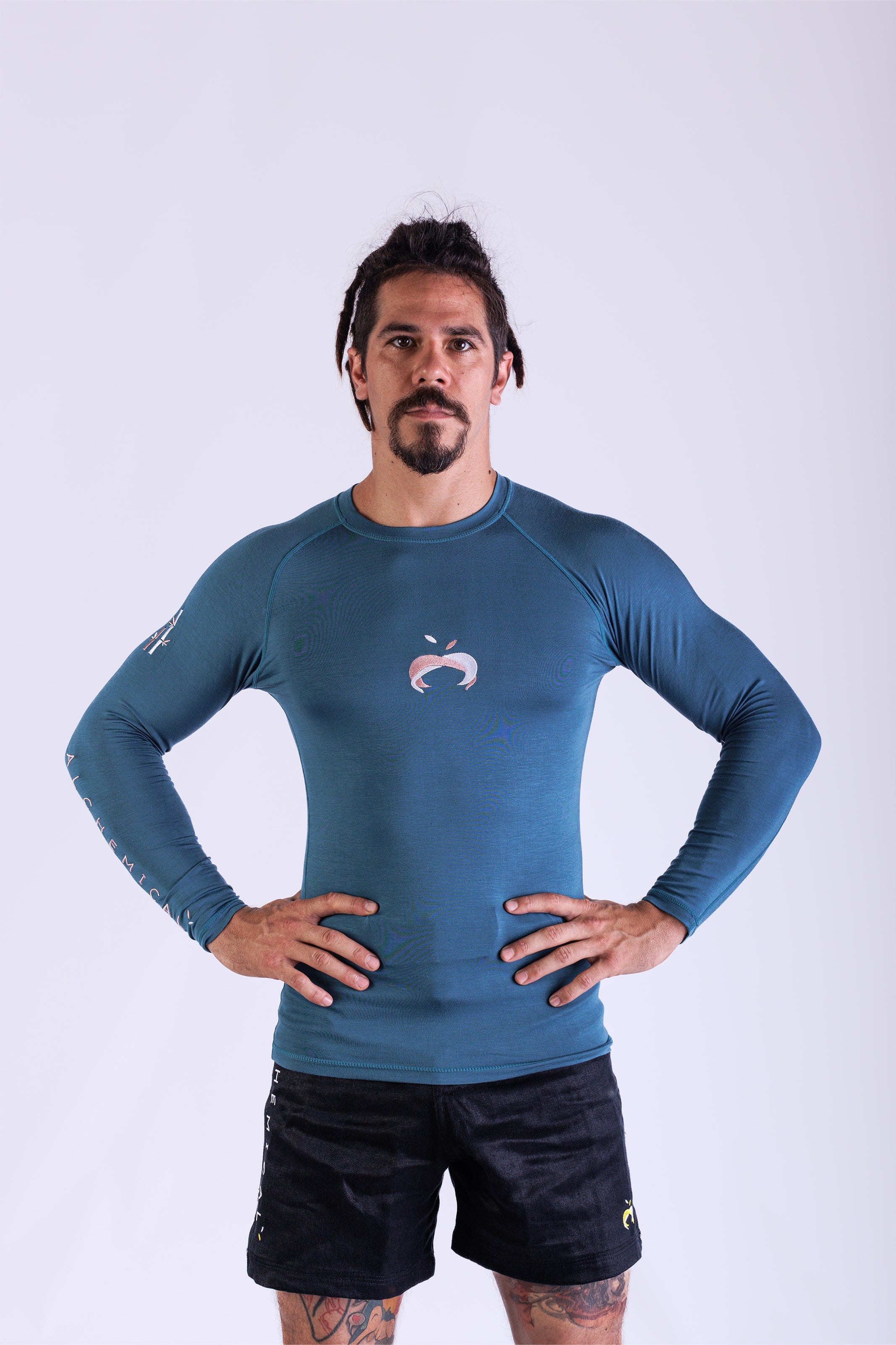 Bamboo Teal Rash Guard Long Sleeve