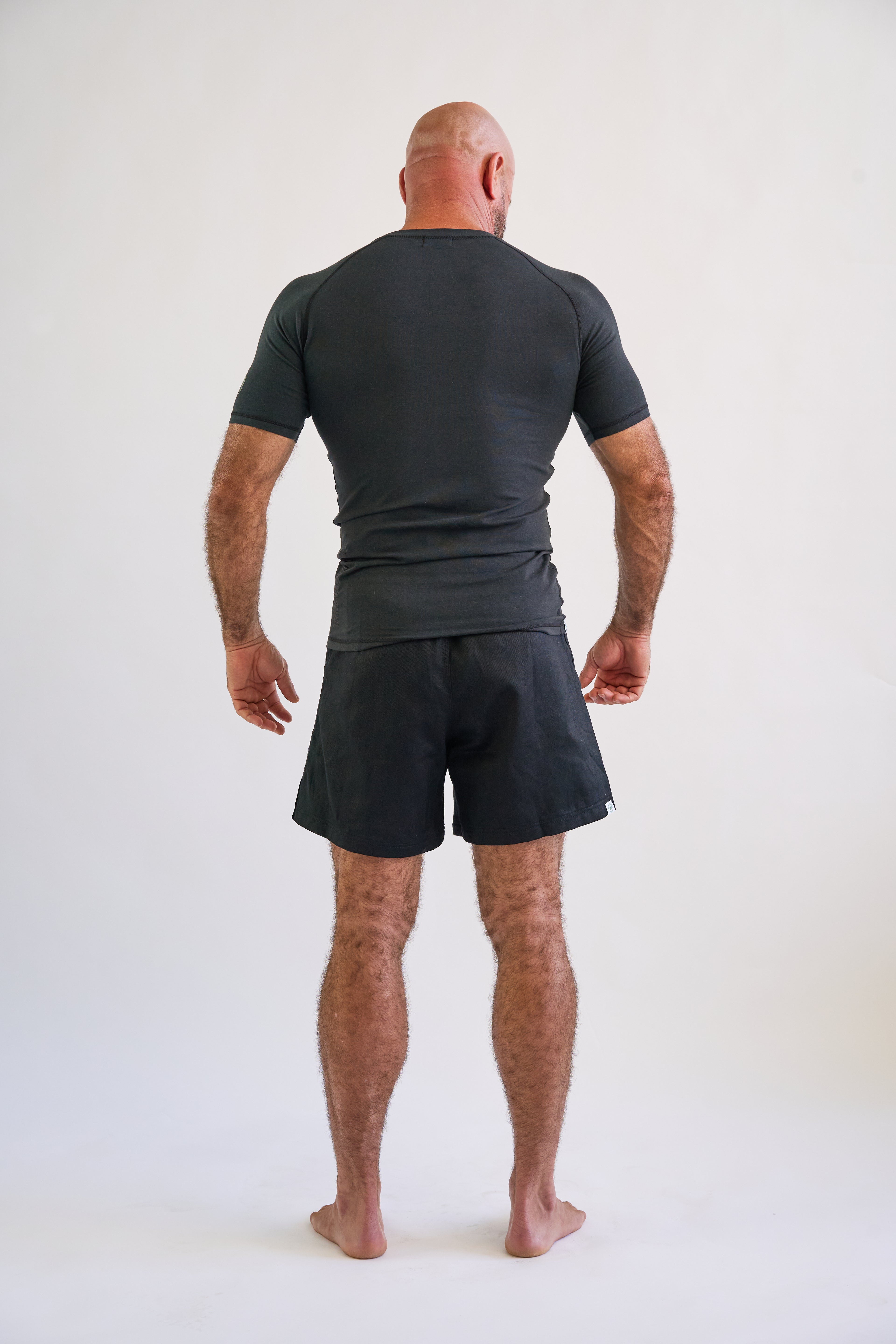 Hemp Black Rash Guard - Short Sleeve