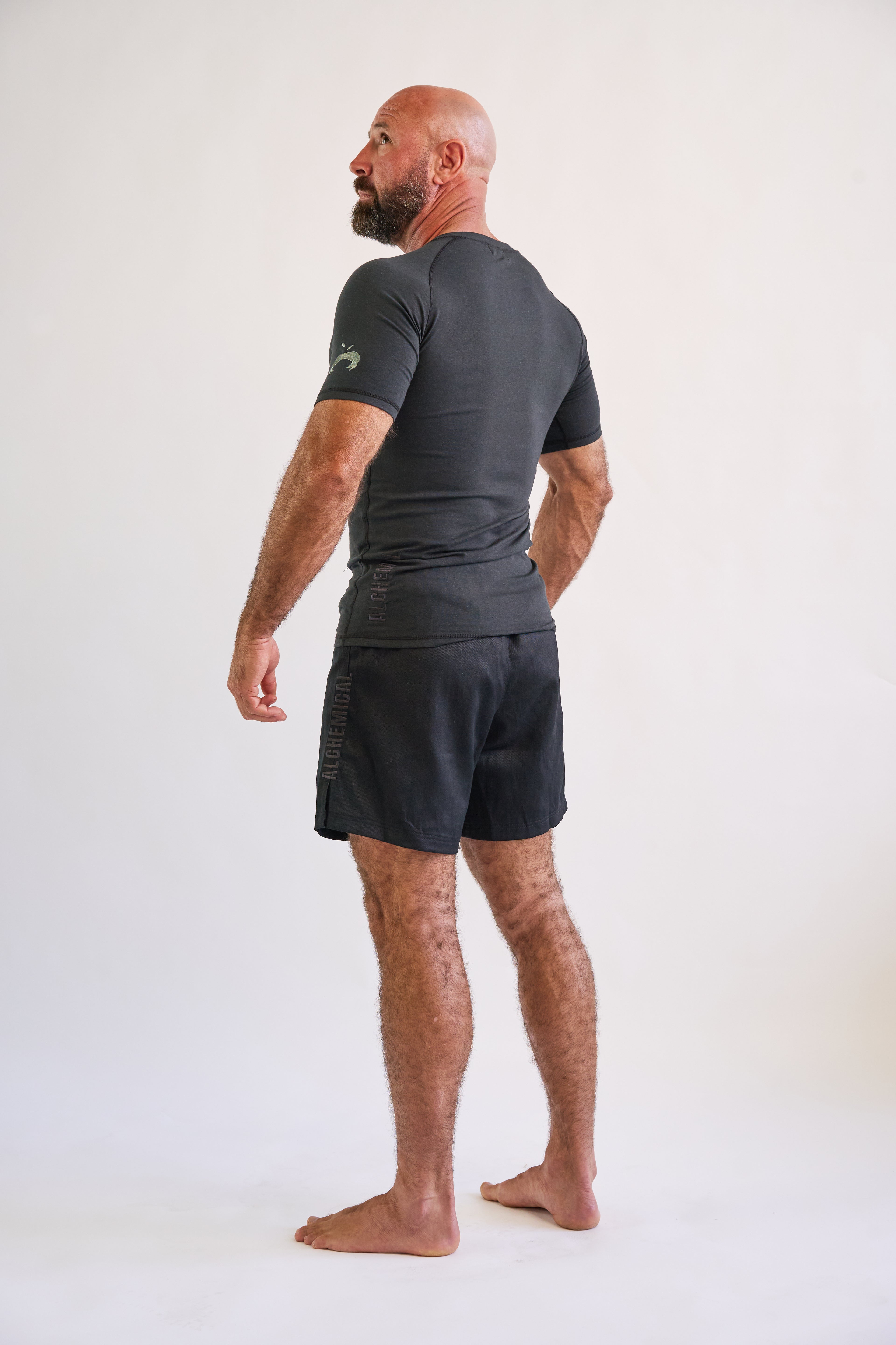 Hemp Black Rash Guard - Short Sleeve