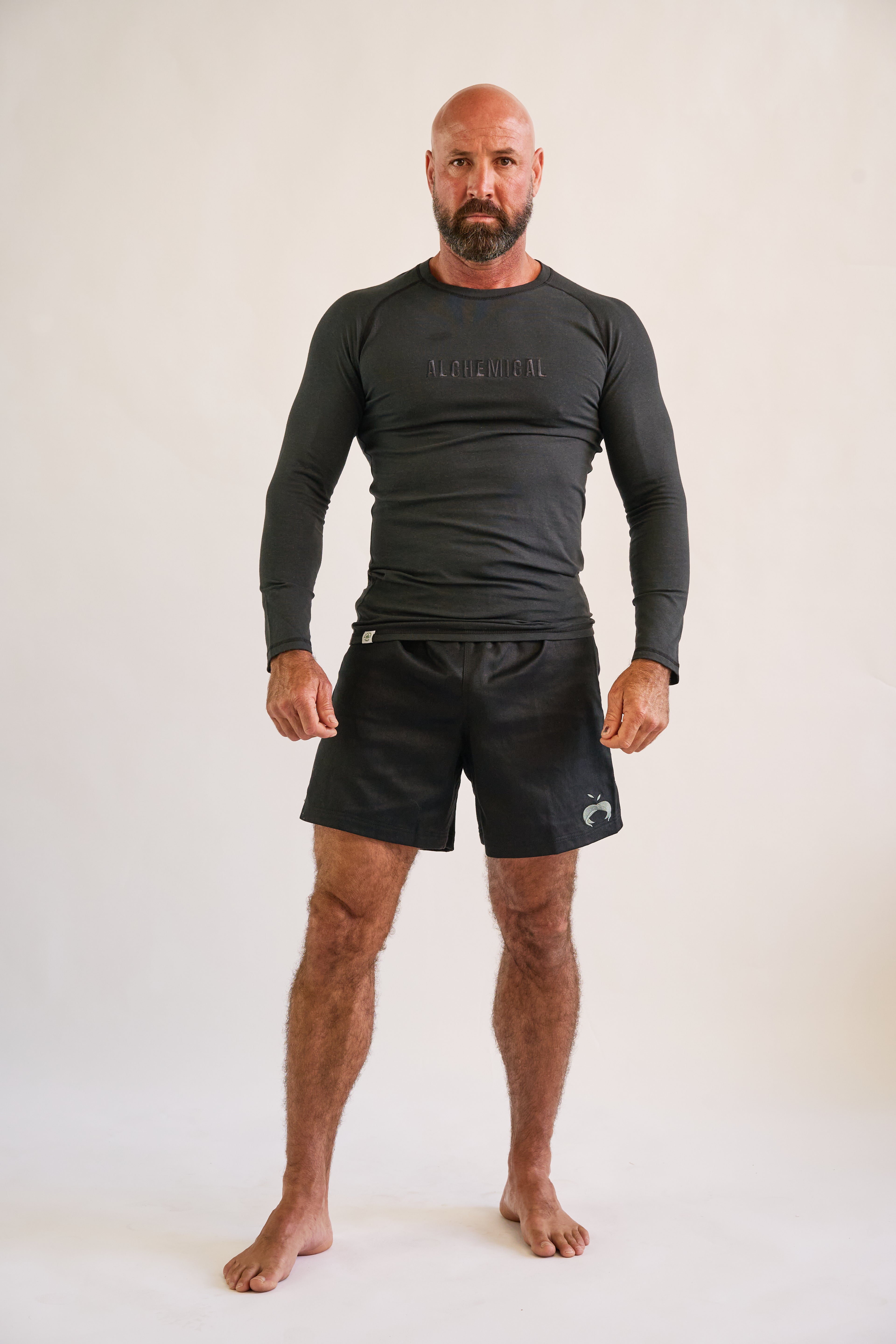 RESTOCKED: Hemp Black Rash Guard - Long Sleeve 180gsm