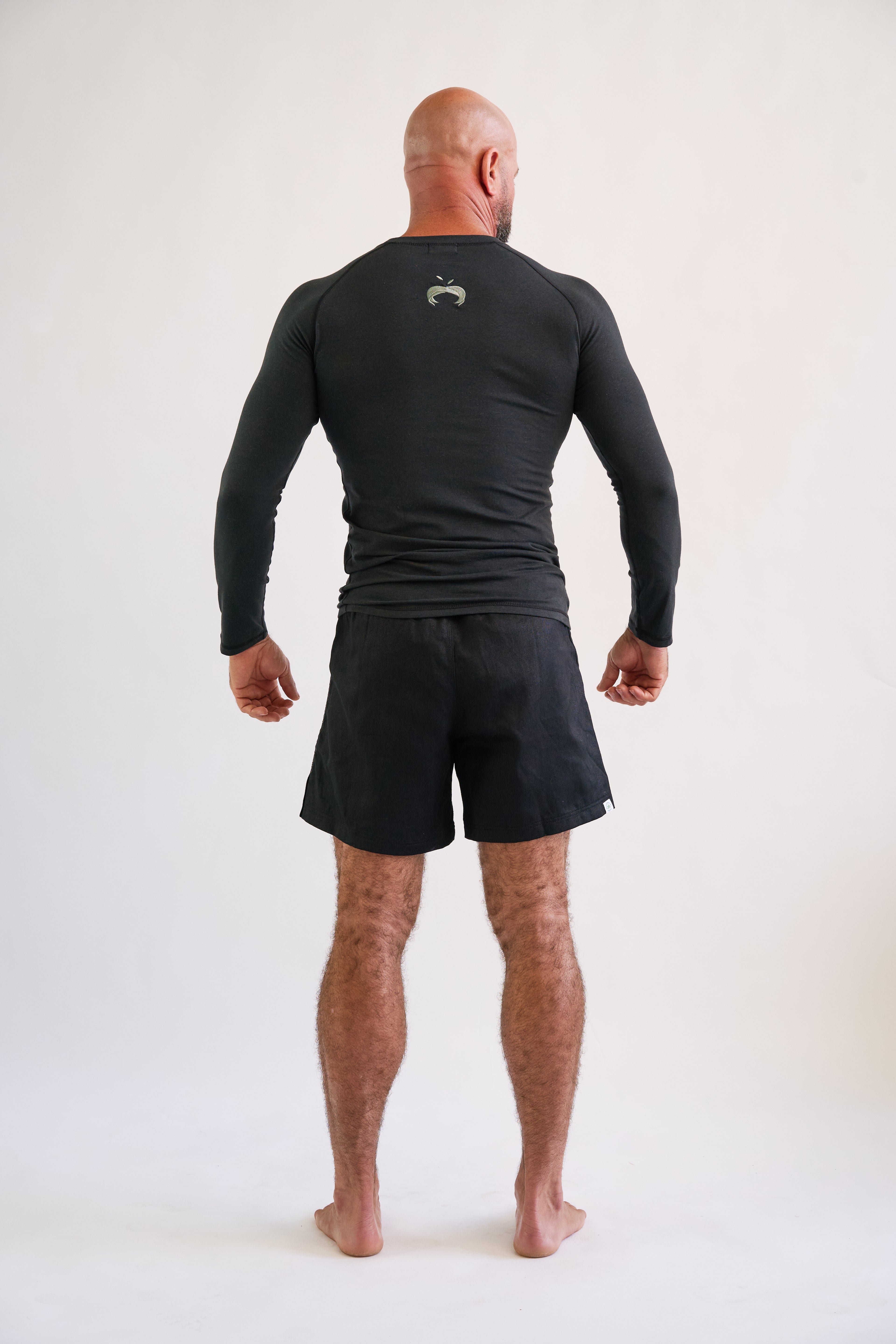 RESTOCKED: Hemp Black Rash Guard - Long Sleeve 180gsm