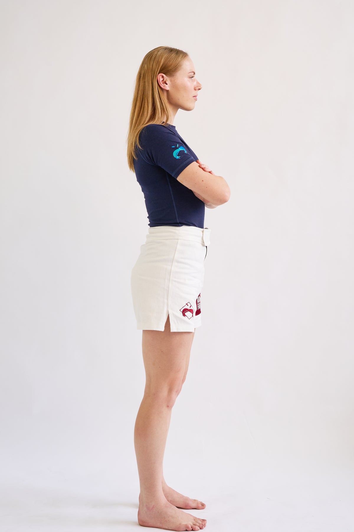 Hemp Navy Blue Rash Guard - Short Sleeve