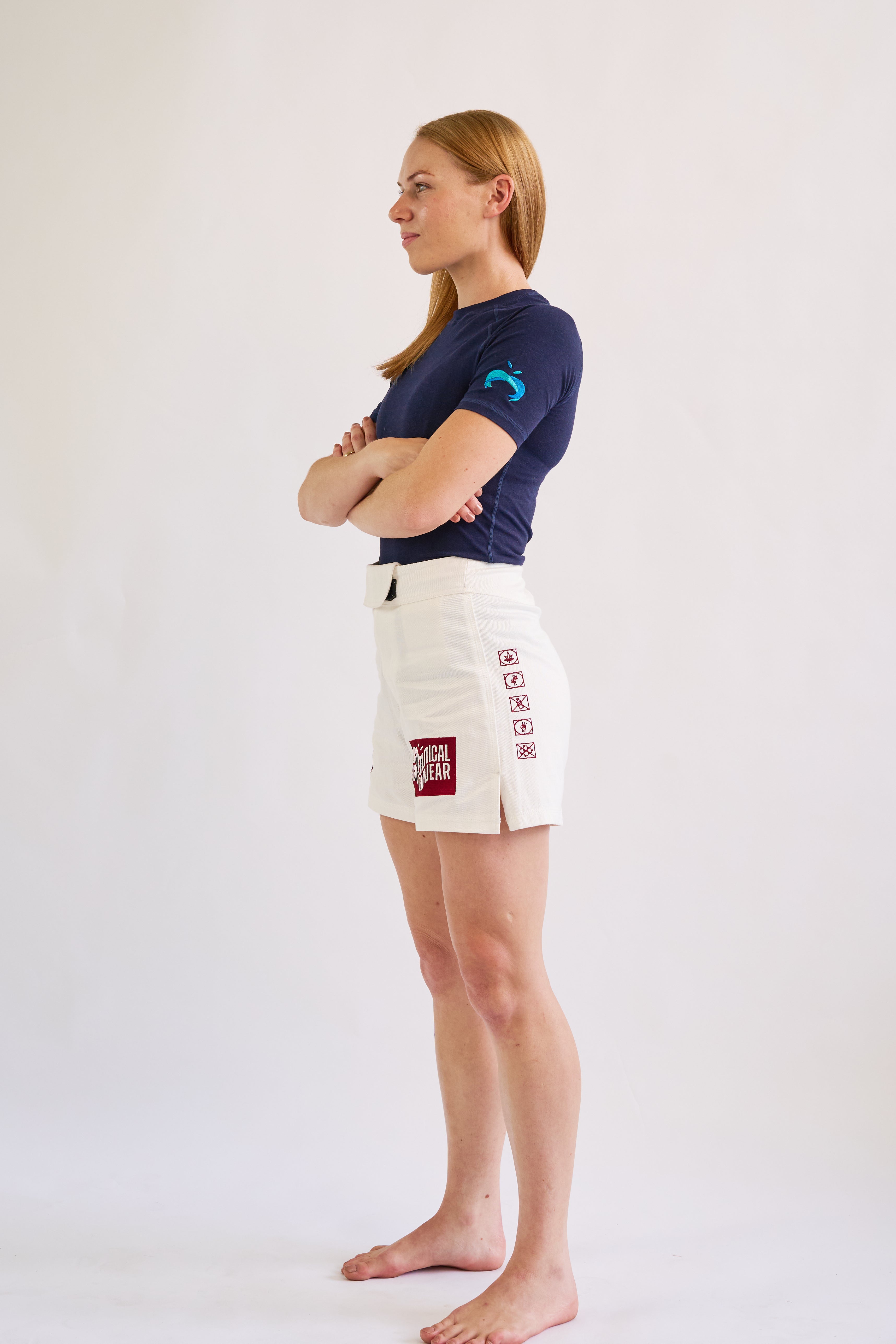 Hemp Navy Blue Rash Guard - Short Sleeve