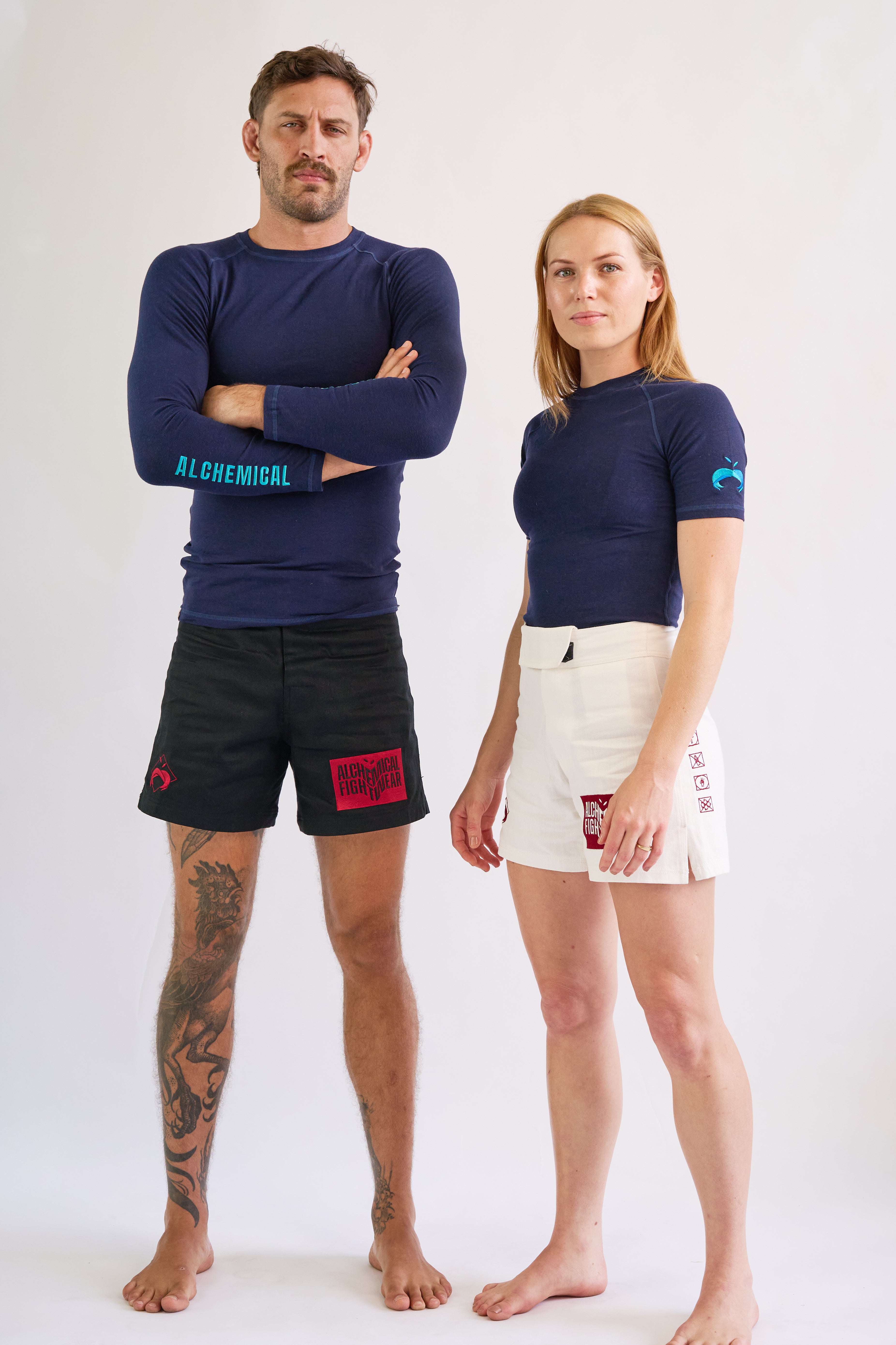 Hemp Navy Blue Rash Guard - Short Sleeve