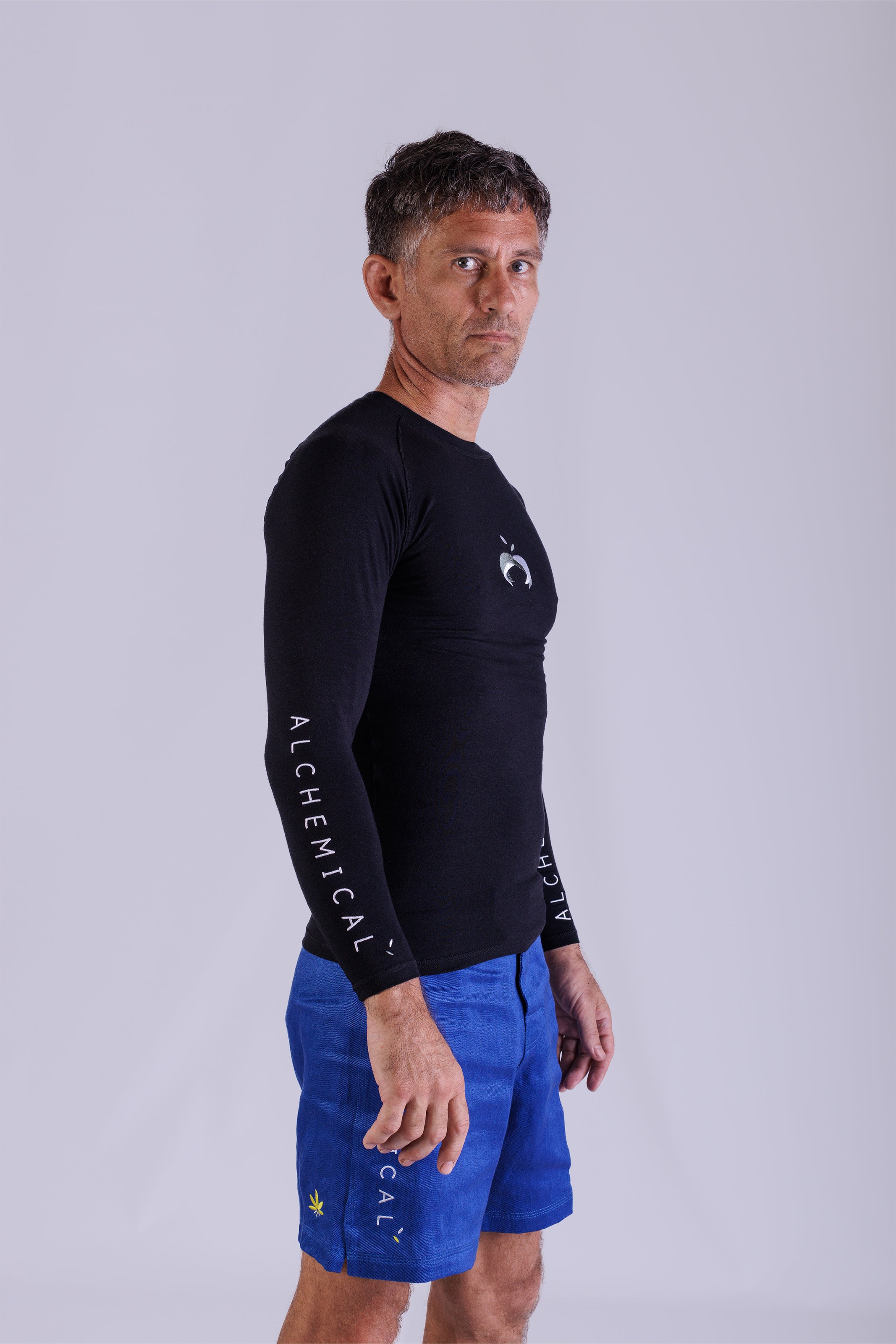 Bamboo Black Rash Guard Long Sleeve