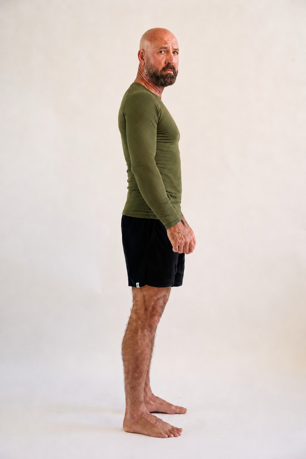 Washed Forest Green Hemp Rash Guard - Long Sleeve