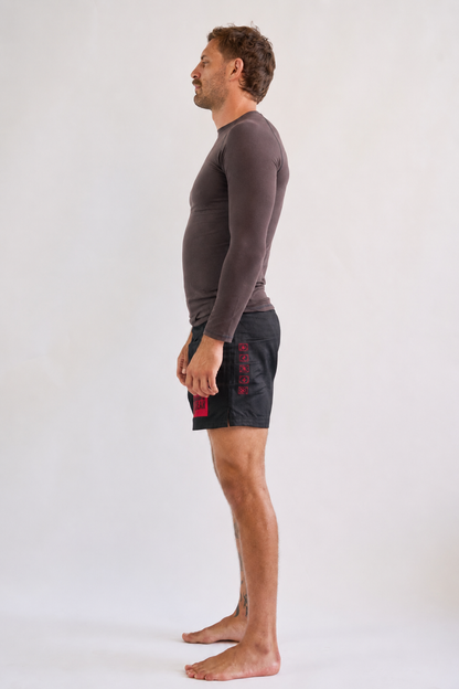Washed Cocoa Bean Hemp Rash Guard - Long Sleeve
