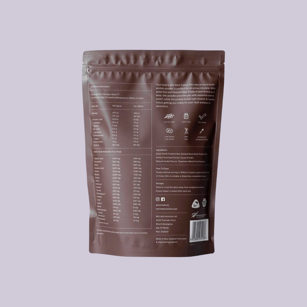 Mitchells Nutrition Bone Broth Powder - Chocolate