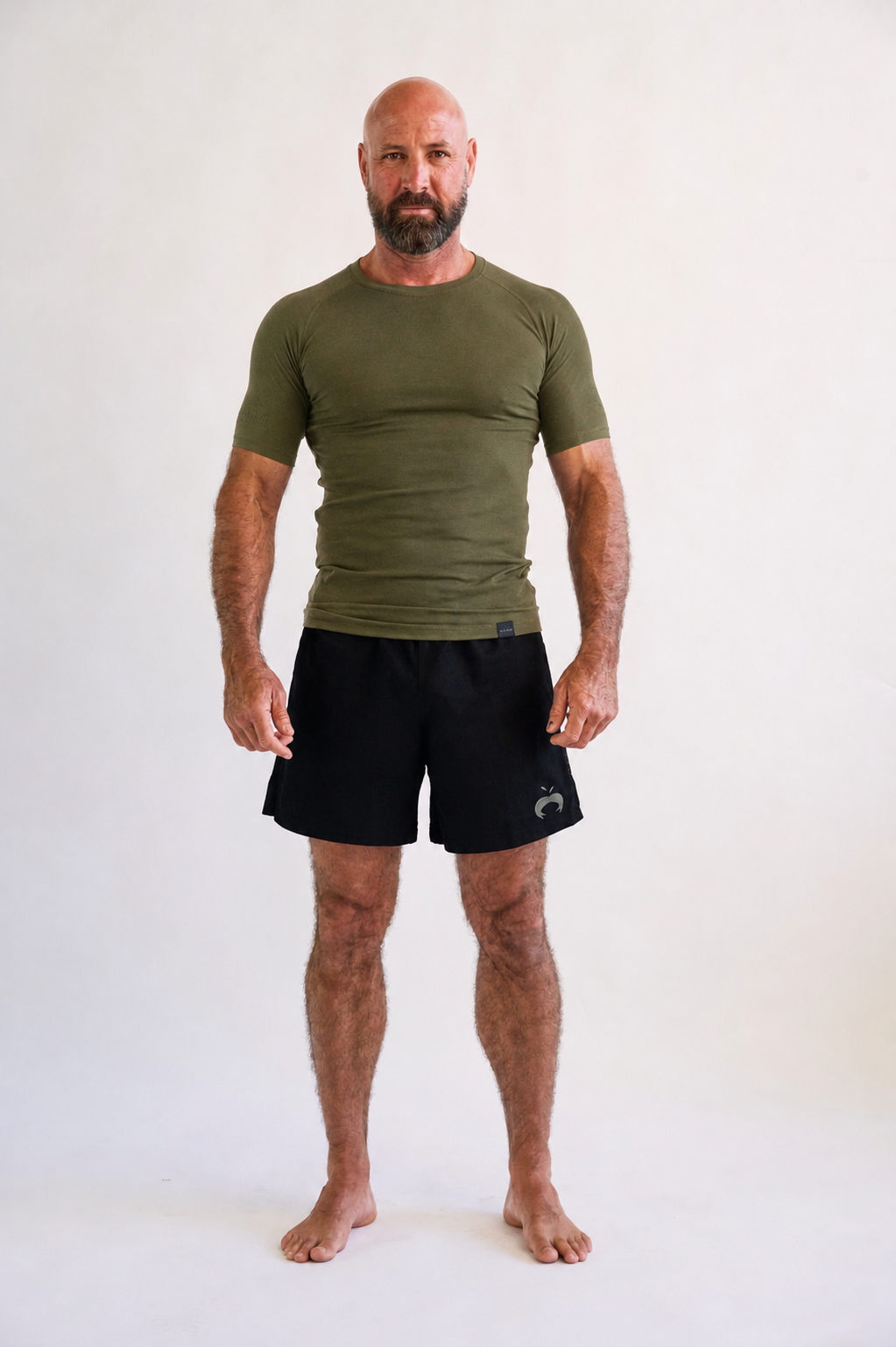 Washed Forest Green Hemp Rash Guard - Short Sleeve
