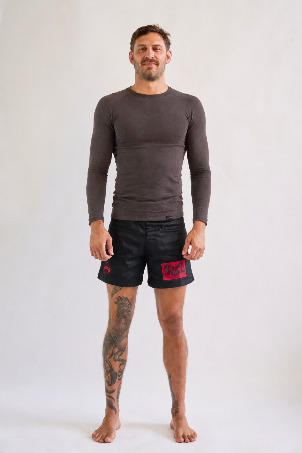 Washed Cocoa Bean Hemp Rash Guard - Long Sleeve