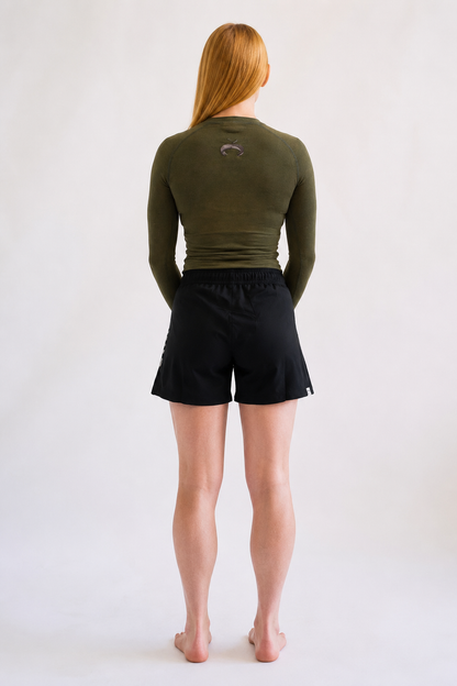 Washed Forest Green Hemp Rash Guard - Long Sleeve