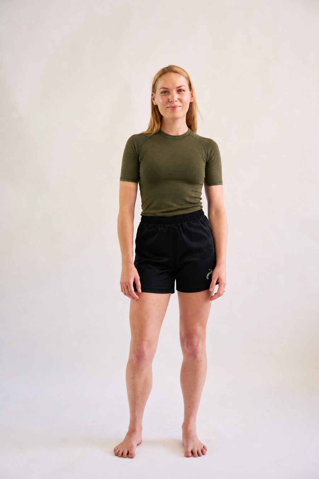 Washed Forest Green Hemp Rash Guard - Short Sleeve