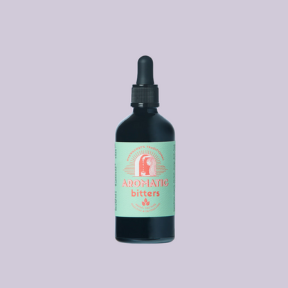 Bottle of Aromantic Bitters on a white background