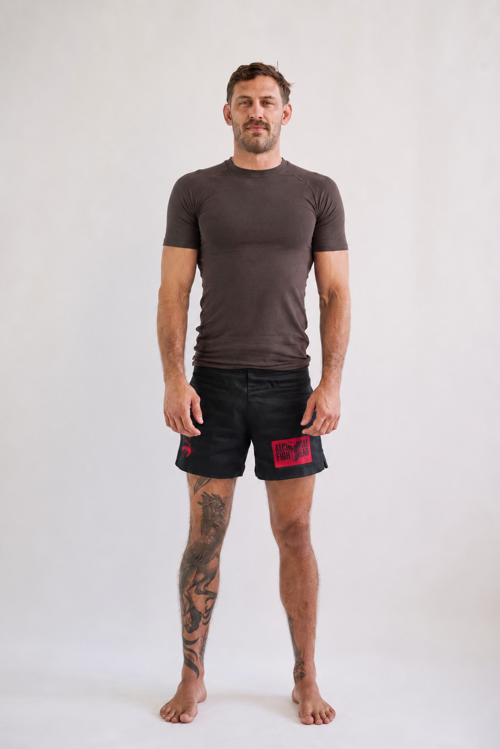 Washed Cocoa Bean Hemp Rash Guard - Short Sleeve