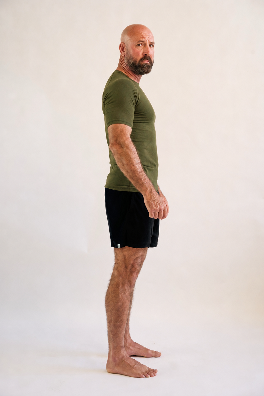 Washed Forest Green Hemp Rash Guard - Short Sleeve