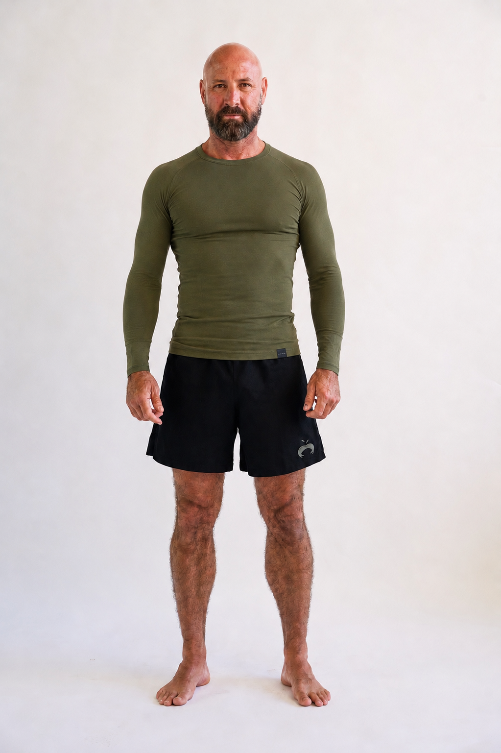 Washed Forest Green Hemp Rash Guard - Long Sleeve