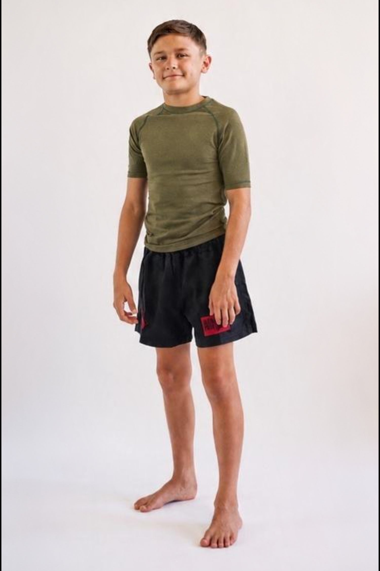 Youth Wash Green Hemp Rashguard Short Sleeve