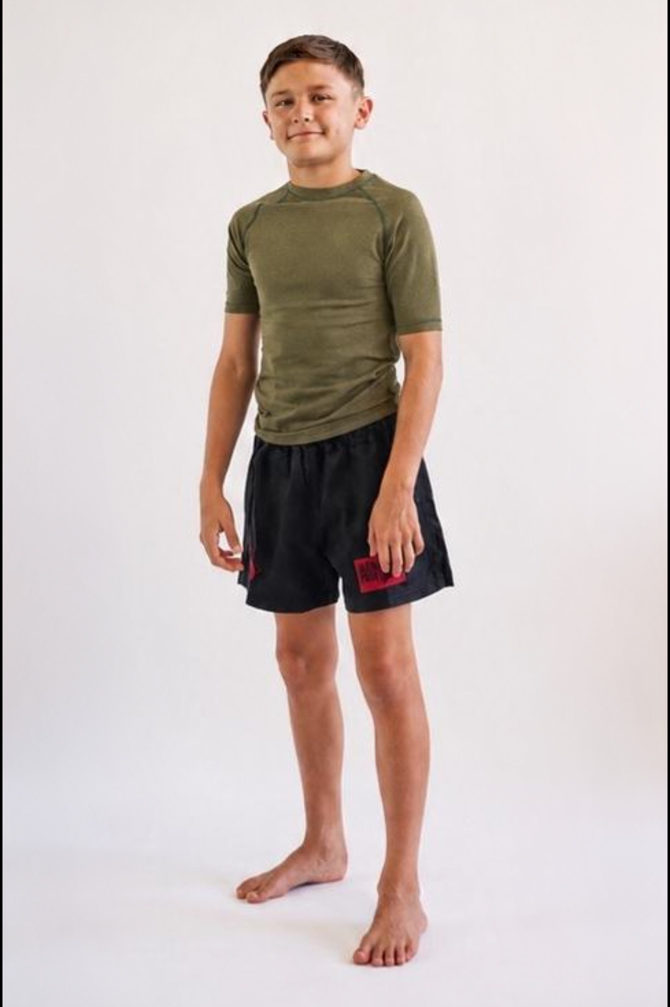 Youth Wash Green Hemp Rashguard Short Sleeve