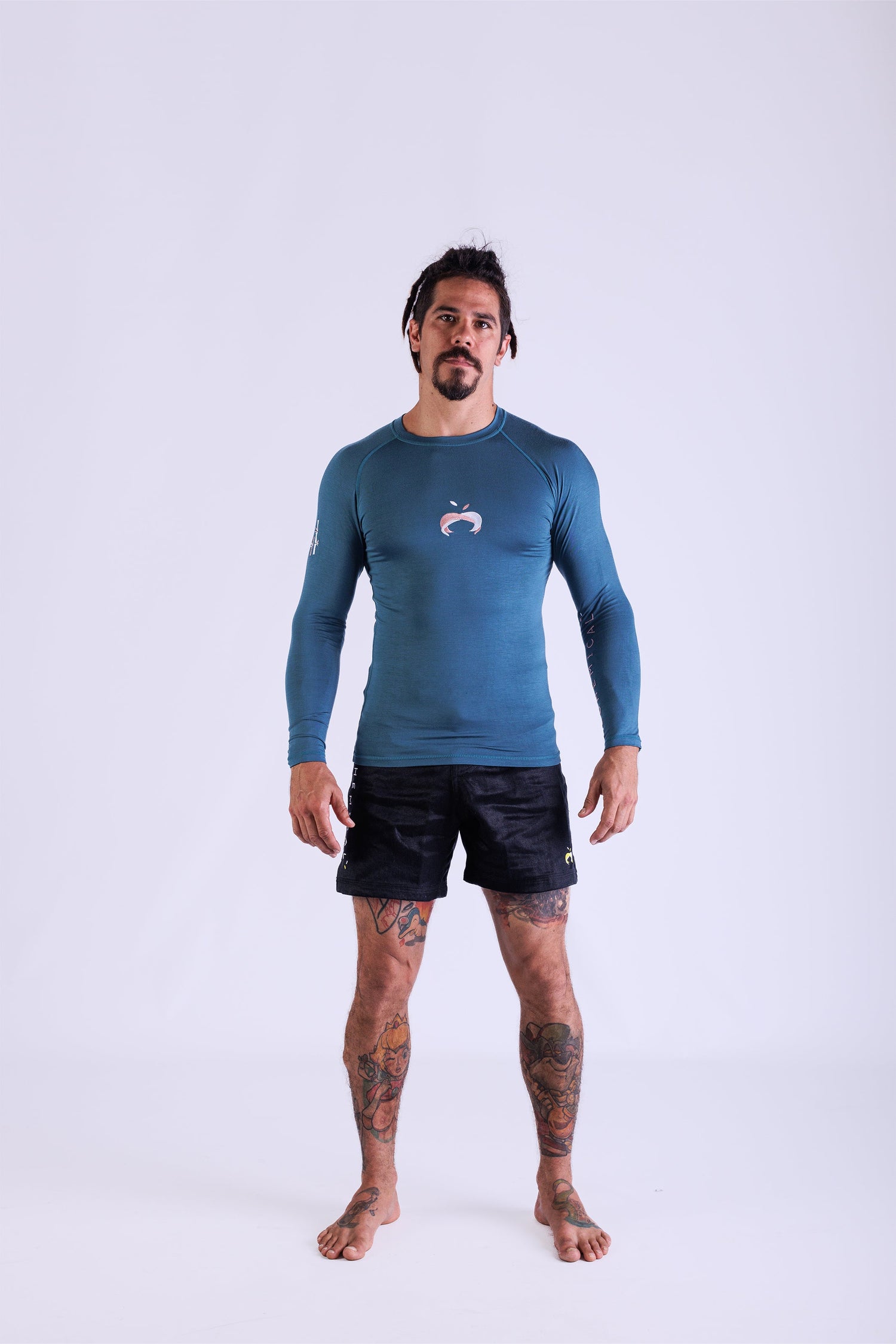 Bamboo Teal Rash Guard Long Sleeve