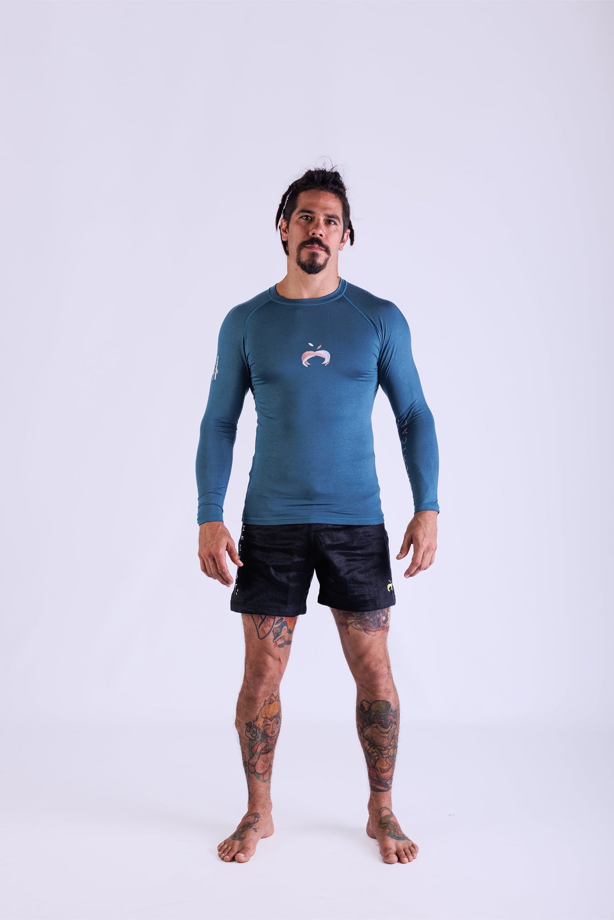 Bamboo Teal Rash Guard Long Sleeve