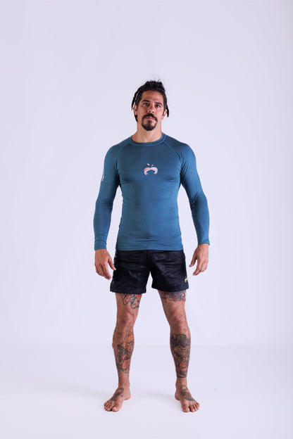 Bamboo Teal Rash Guard Long Sleeve