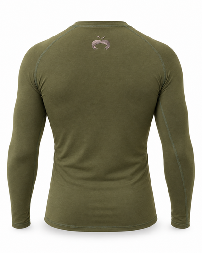 Washed Forest Green Hemp Rash Guard - Long Sleeve