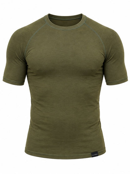 Washed Forest Green Hemp Rash Guard - Short Sleeve