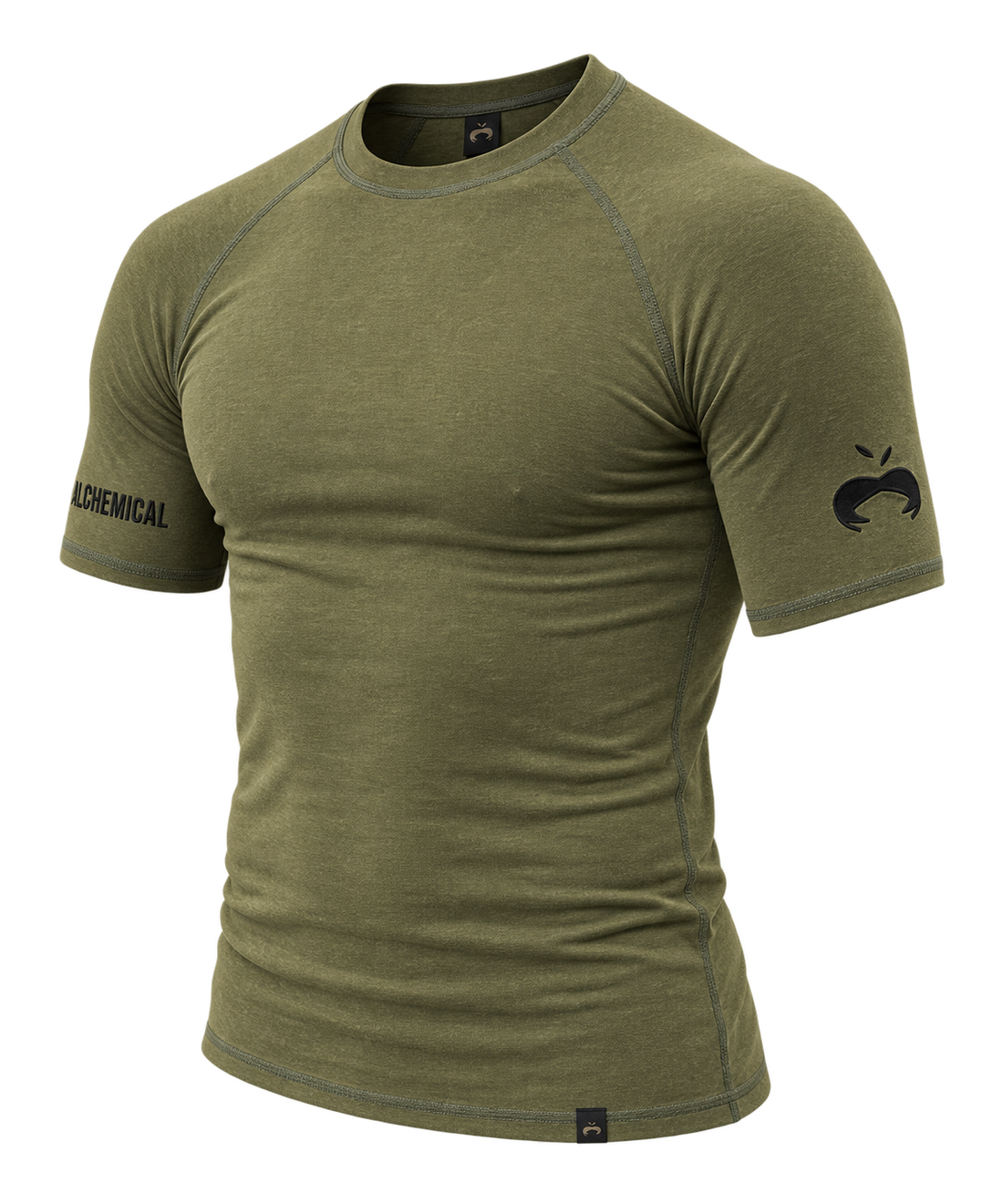 Washed Forest Green Hemp Rash Guard - Short Sleeve