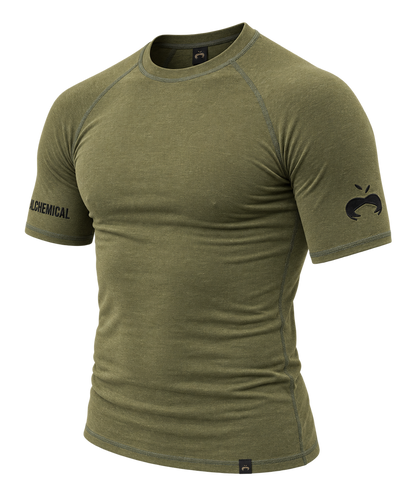 Washed Forest Green Hemp Rash Guard - Short Sleeve