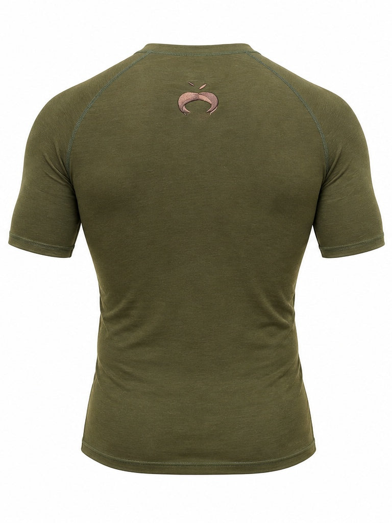 Washed Forest Green Hemp Rash Guard - Short Sleeve