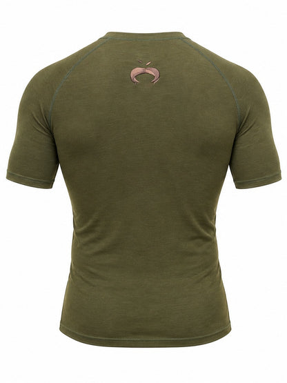 Washed Forest Green Hemp Rash Guard - Short Sleeve
