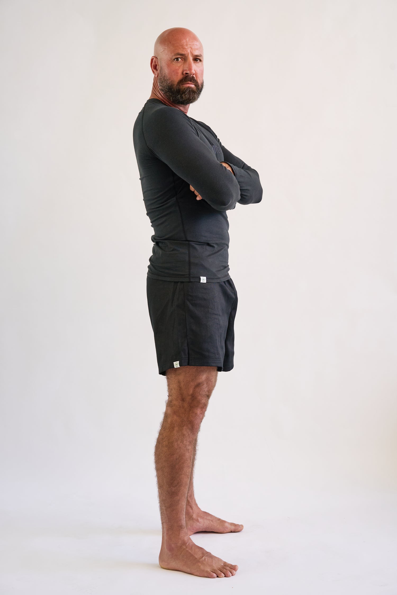 Hemp Black Rash Guard - Long Sleeve