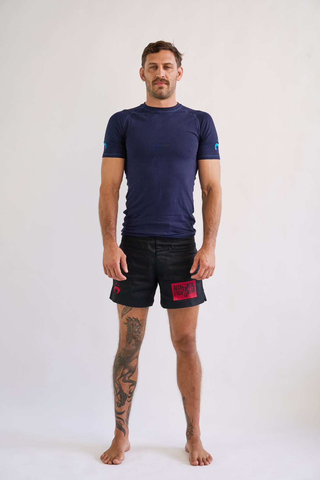 Hemp Navy Blue Rash Guard - Short Sleeve