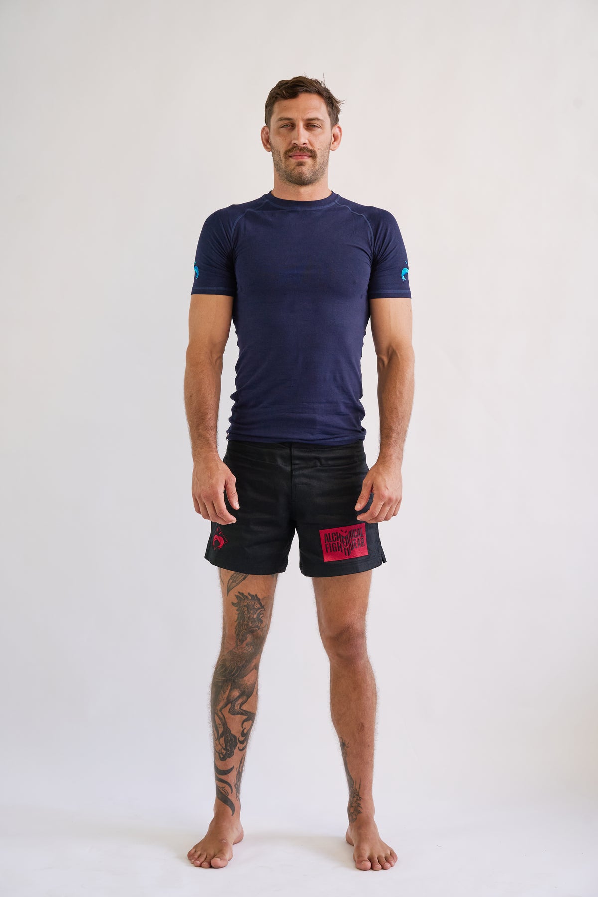 Hemp Navy Blue Rash Guard - Short Sleeve