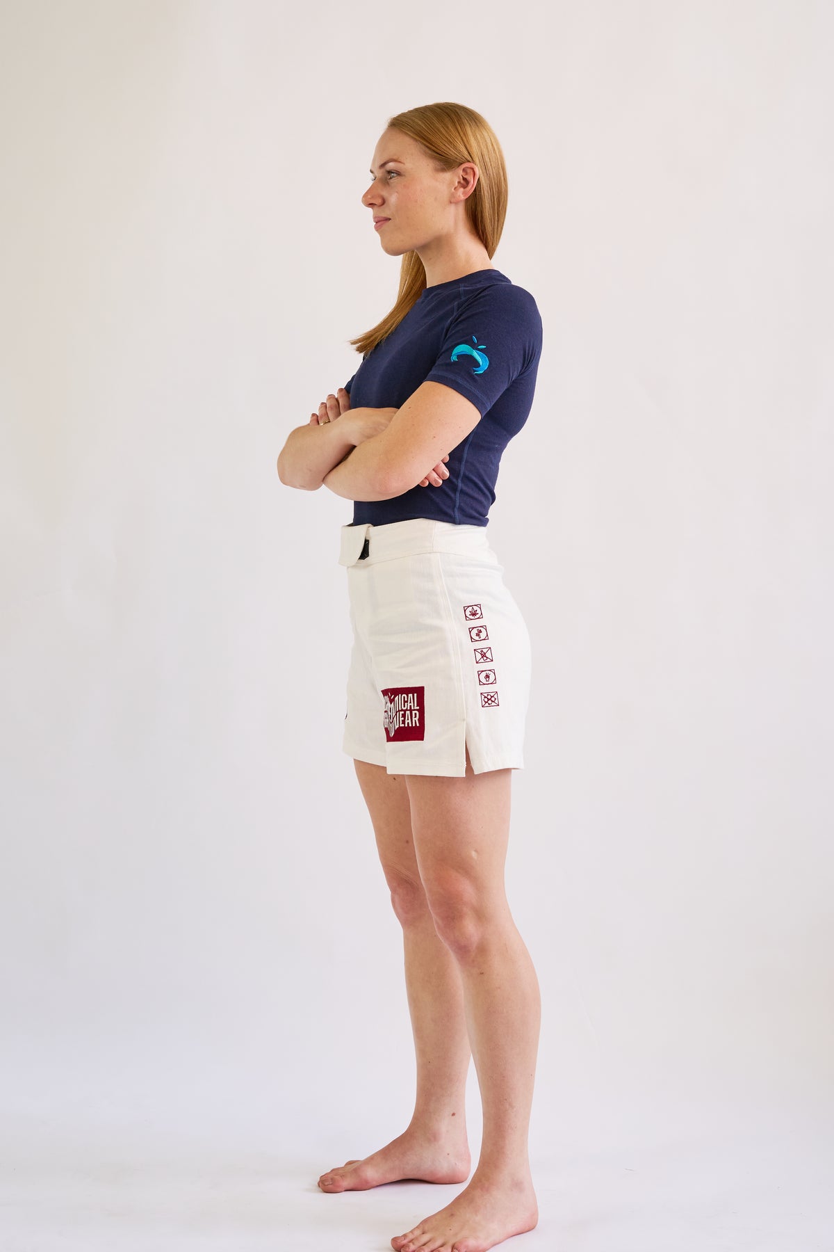 Hemp Navy Blue Rash Guard - Short Sleeve