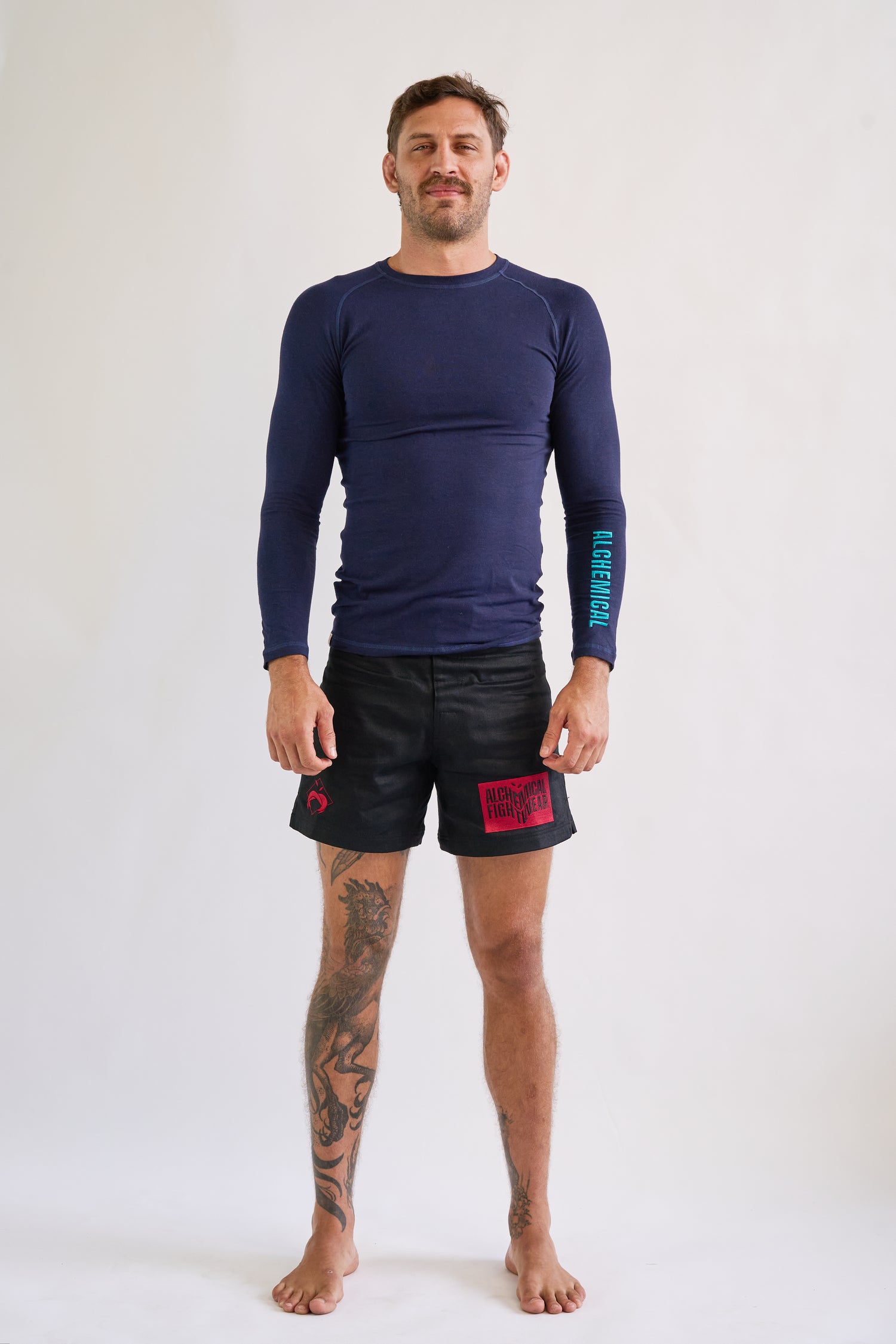 Hemp Navy Blue Rash Guard - Long Sleeve