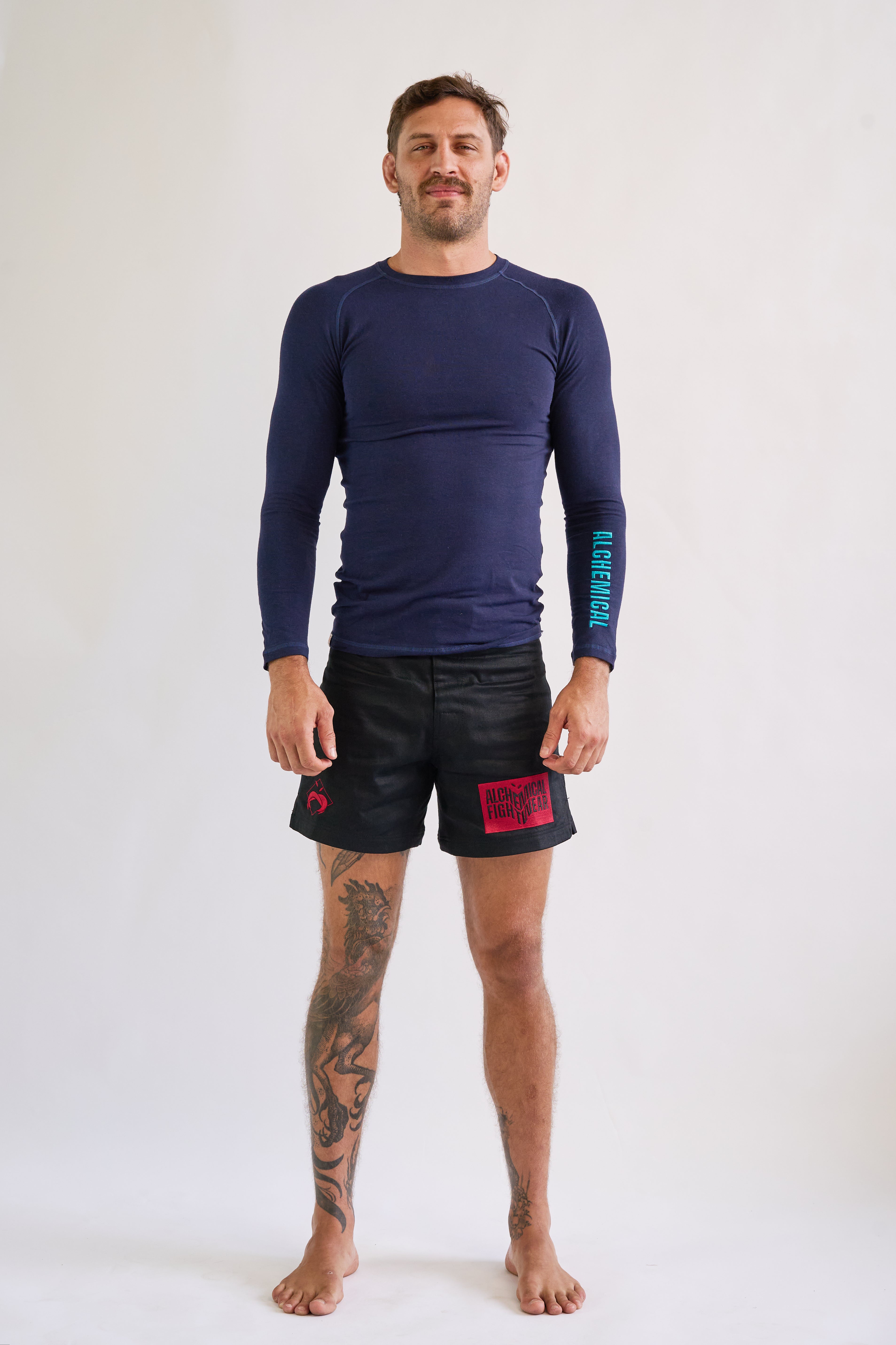 Hemp Navy Blue Rash Guard - Long Sleeve