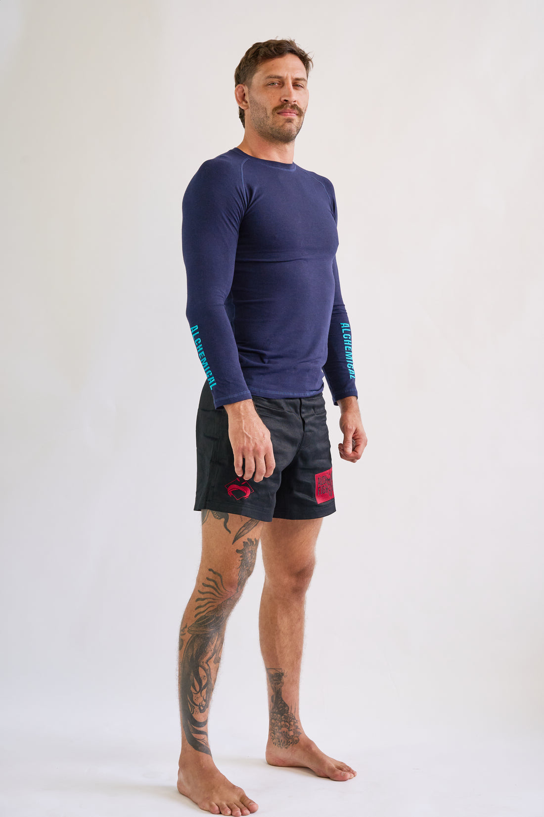 Hemp Navy Blue Rash Guard - Long Sleeve