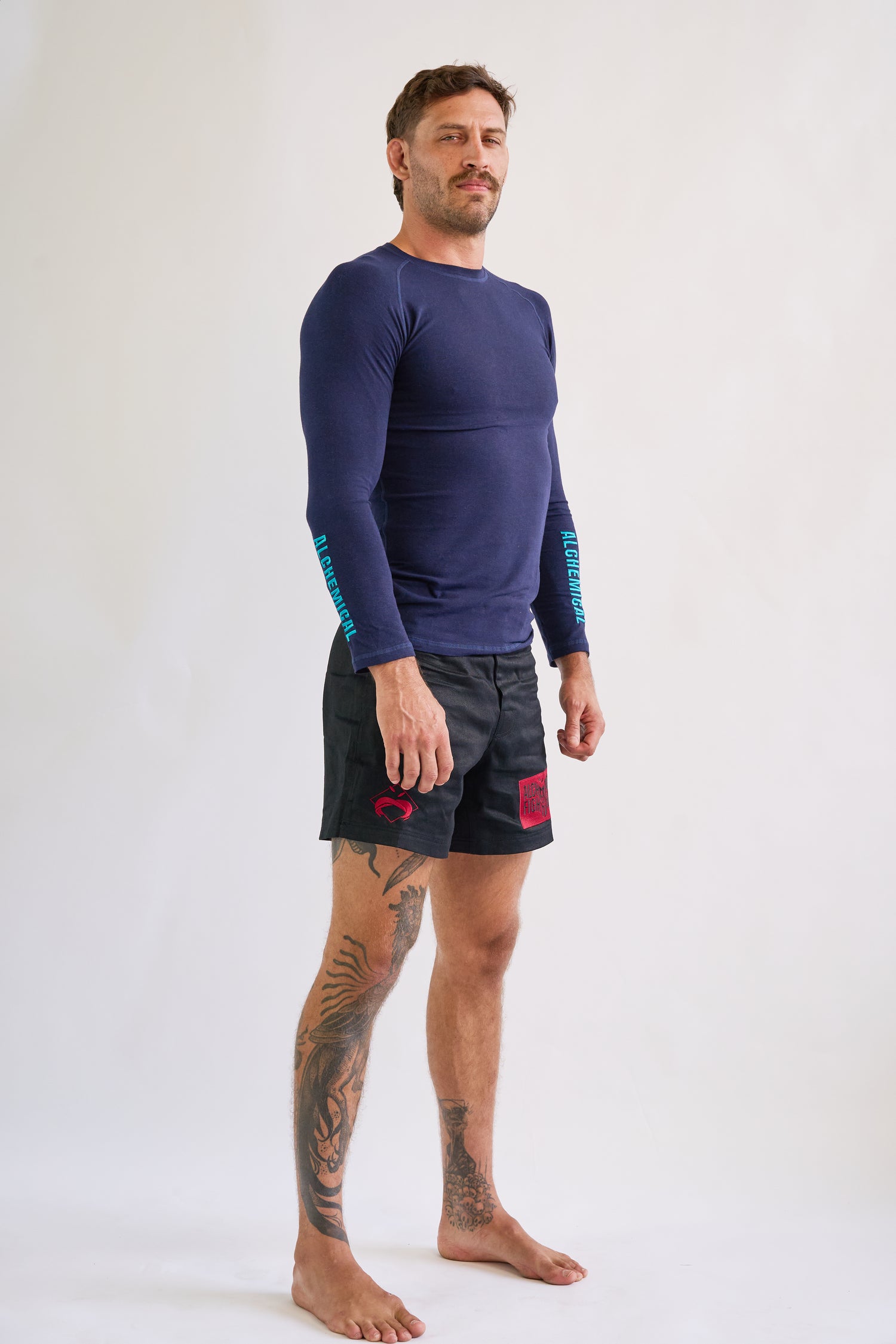Hemp Navy Blue Rash Guard - Long Sleeve