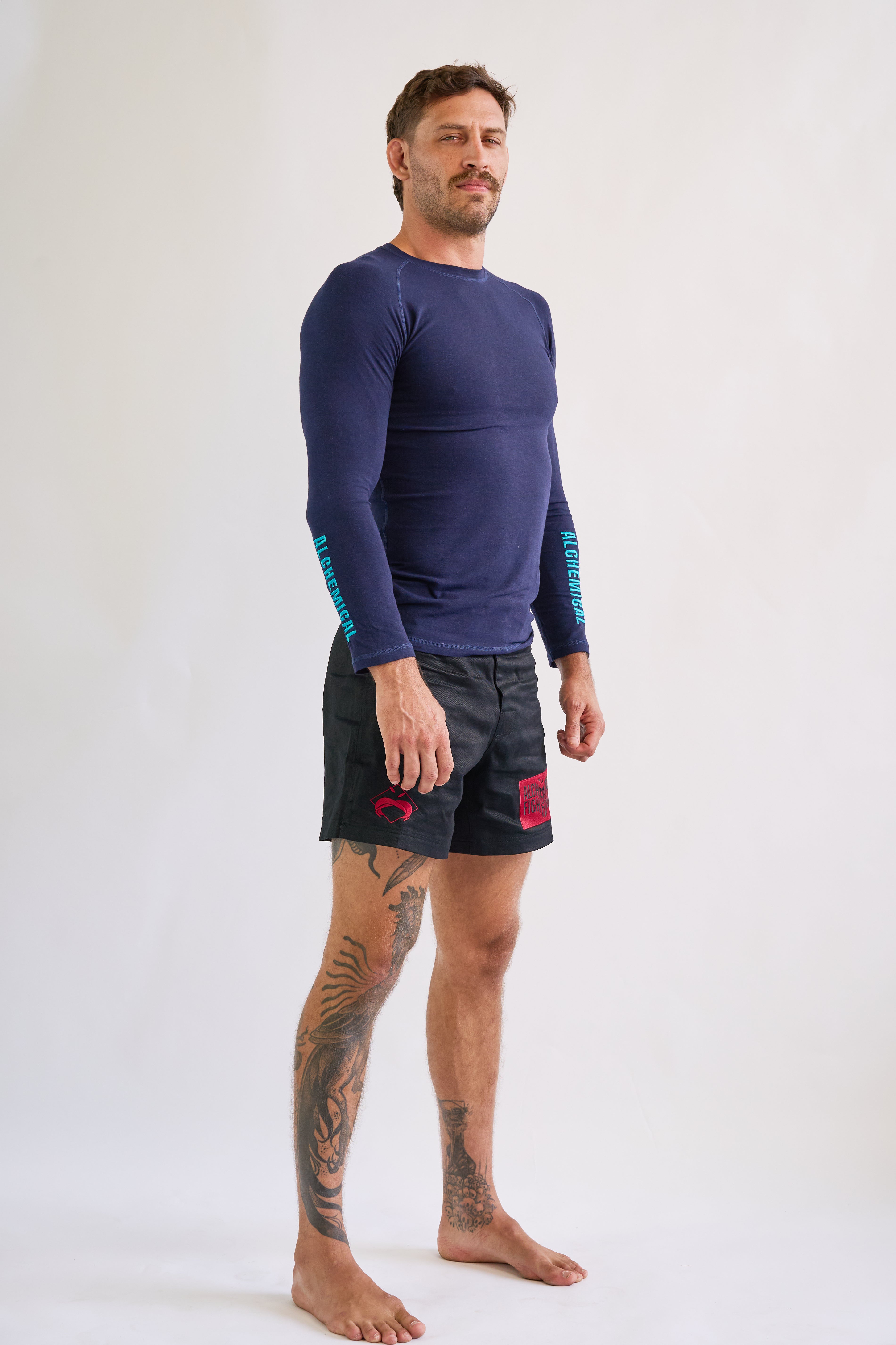 Hemp Navy Blue Rash Guard - Long Sleeve