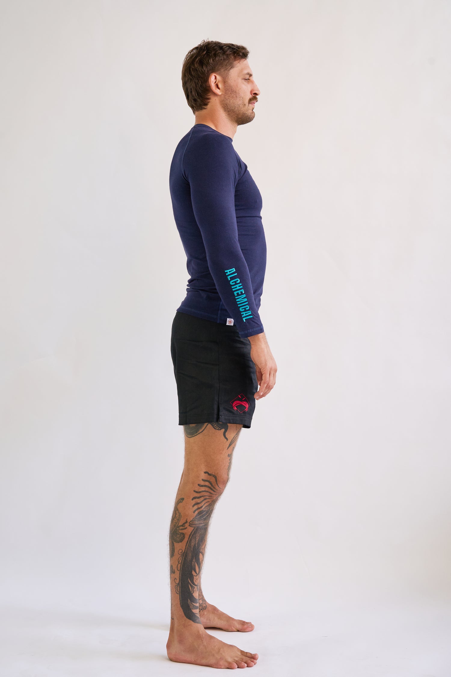 Hemp Navy Blue Rash Guard - Long Sleeve