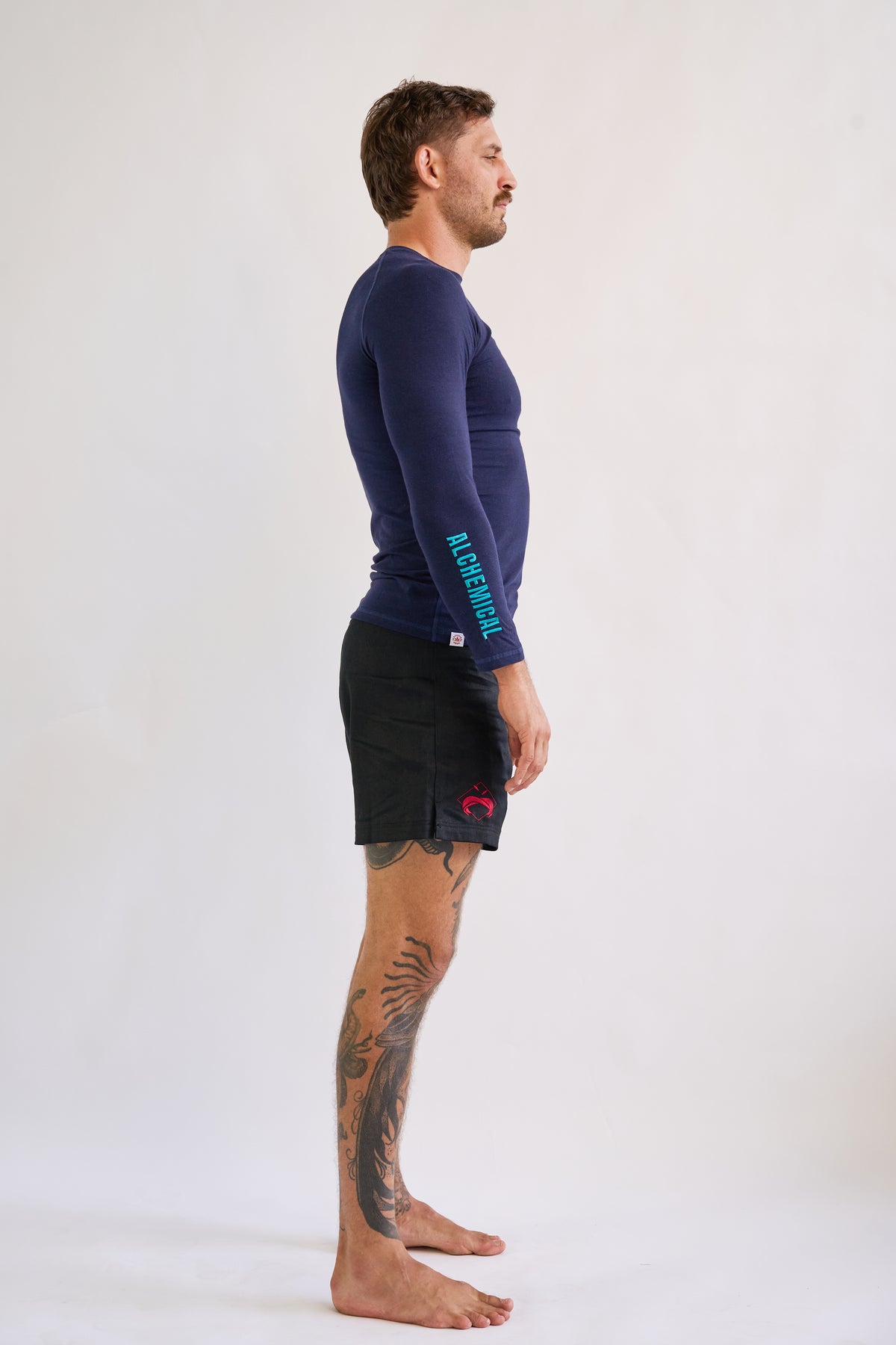 Hemp Navy Blue Rash Guard - Long Sleeve