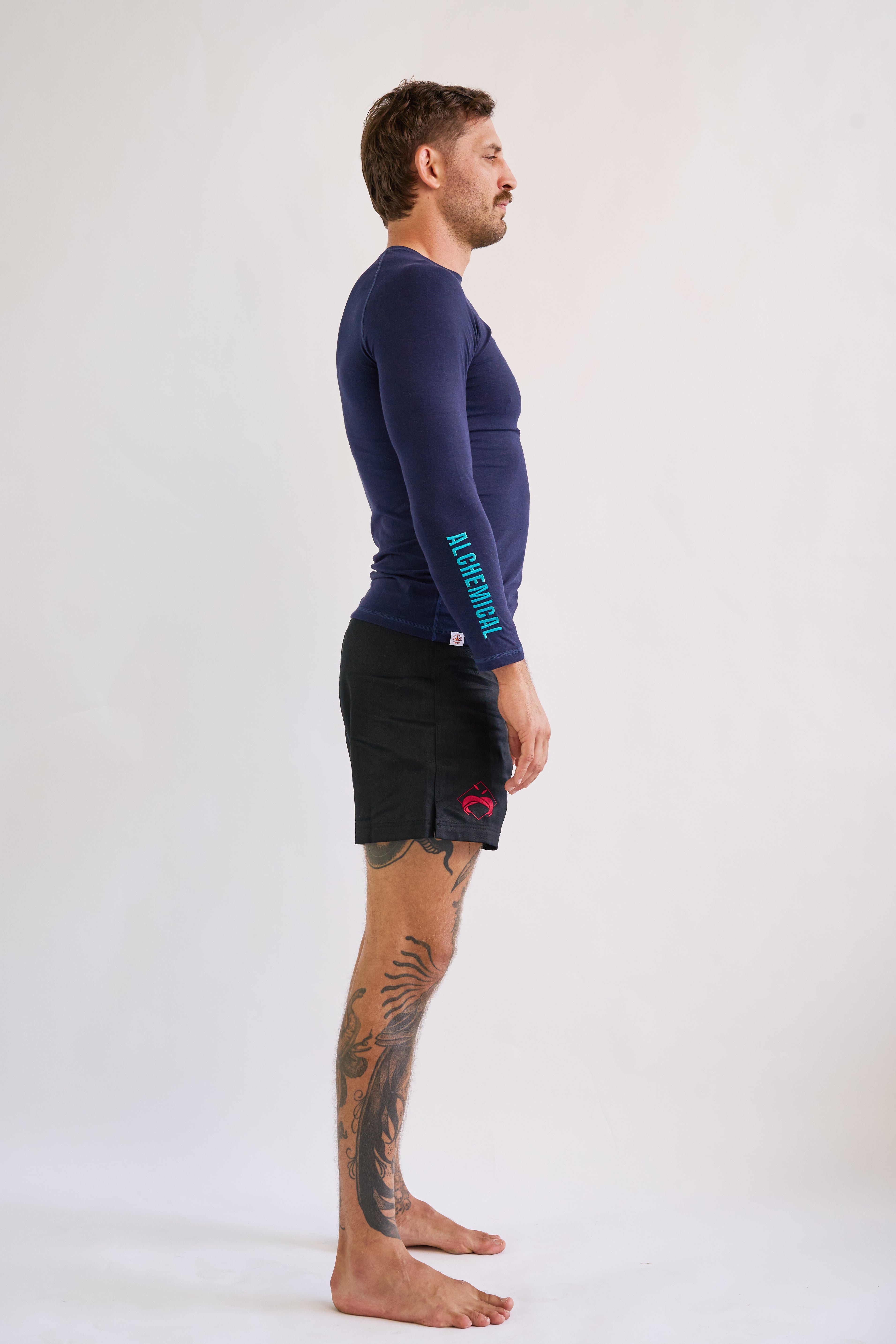 Hemp Navy Blue Rash Guard - Long Sleeve