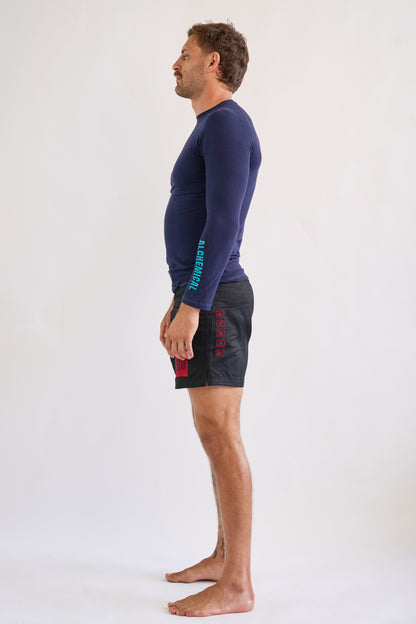 Hemp Navy Blue Rash Guard - Long Sleeve