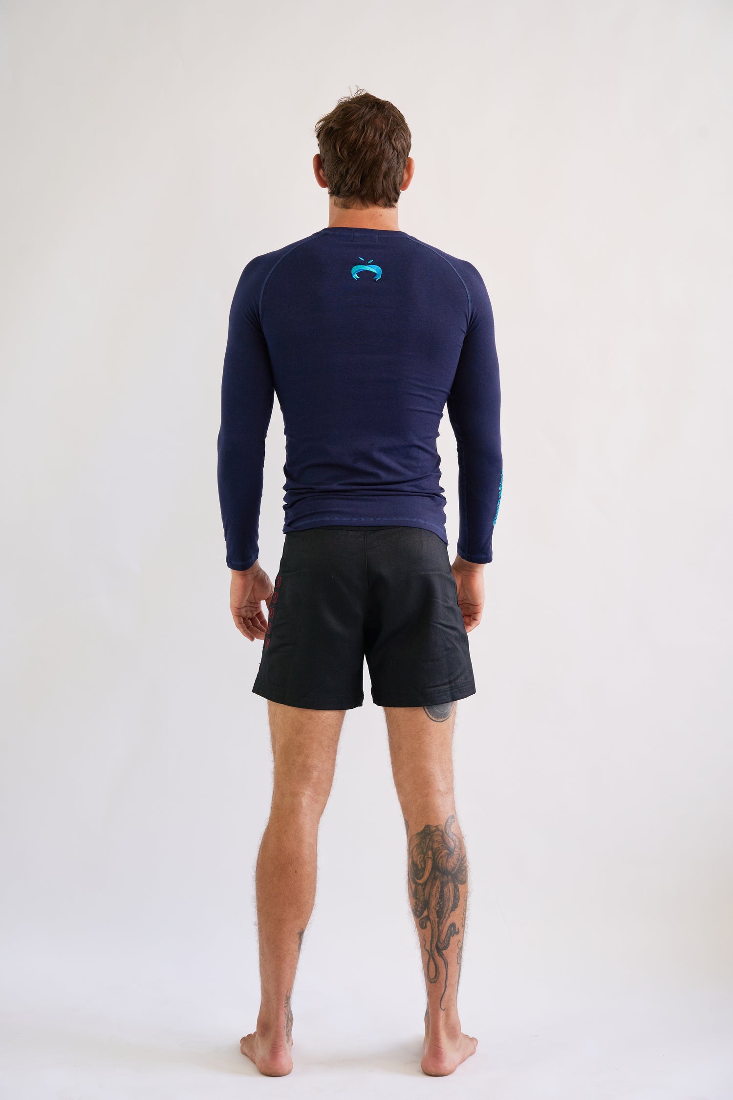 Hemp Navy Blue Rash Guard - Long Sleeve