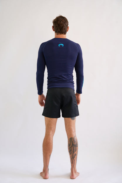 Hemp Navy Blue Rash Guard - Long Sleeve